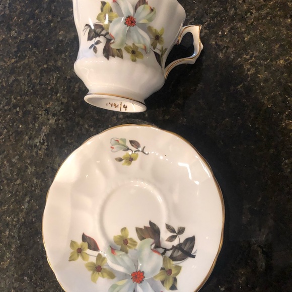 Vintage -Royal Gregg Bone China Teacup and Saucer, Dogwood Patterned Teacup 🇨🇦 - Picture 4 of 8